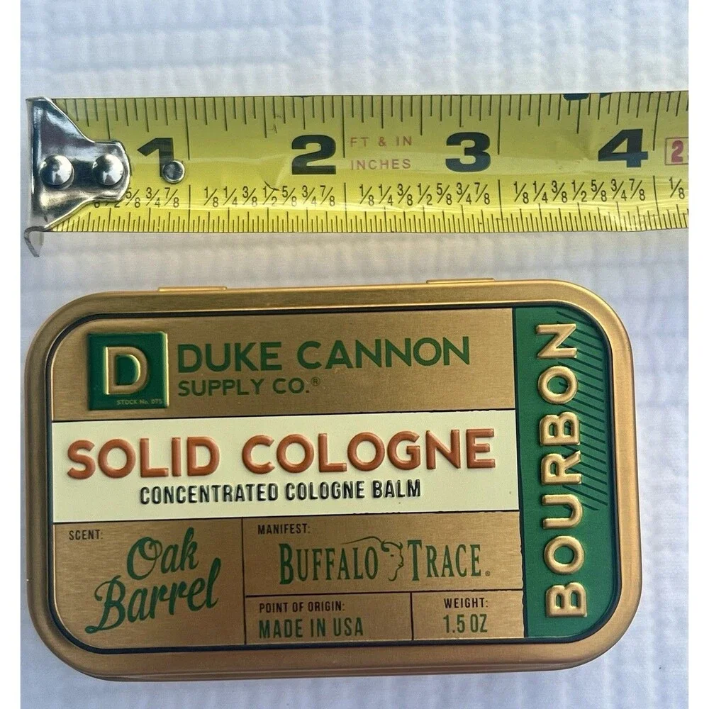 Duke Cannon Supply Co. Solid Cologne for Men Bourbon (Woodsy, Charred Oak Barrel